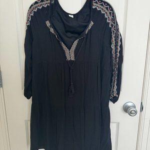 Western Print Embroidered Boho Dress